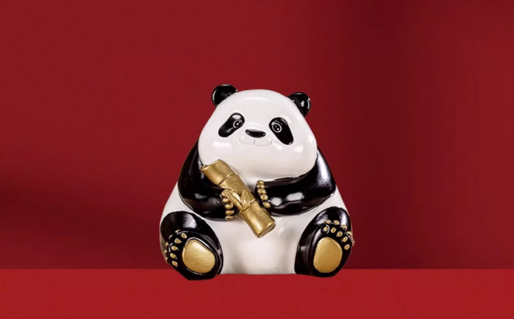 Brass crafts, Panda hug bamboo crafts, Panda holding bamboo section, Desktop decorations, Panda figure, Desktop ornaments, Home decorations, Friend gifts, Kids gifts, Free shipping-LECJAS