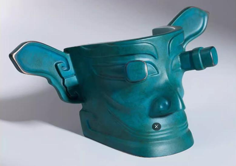 Copper crafts, Bronze Sanxingdui Vertical Eye Mask crafts, 3000 years of ancient Shu Kingdom in China, Desktop ornaments, Home decoration, Gifts for friends, Limited to 100 pieces on this site, free shipping-LECJAS